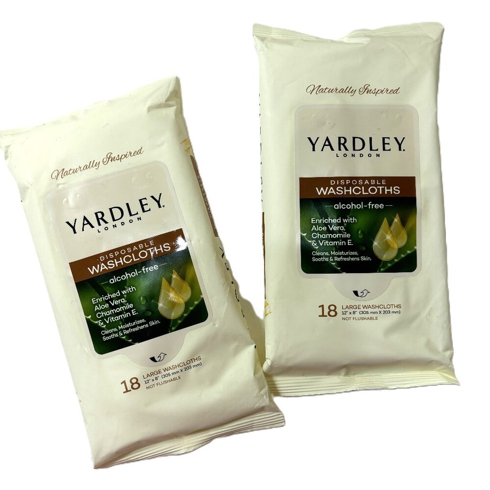 Yardley London Disposable Large Washcloths 2 Packs NWT